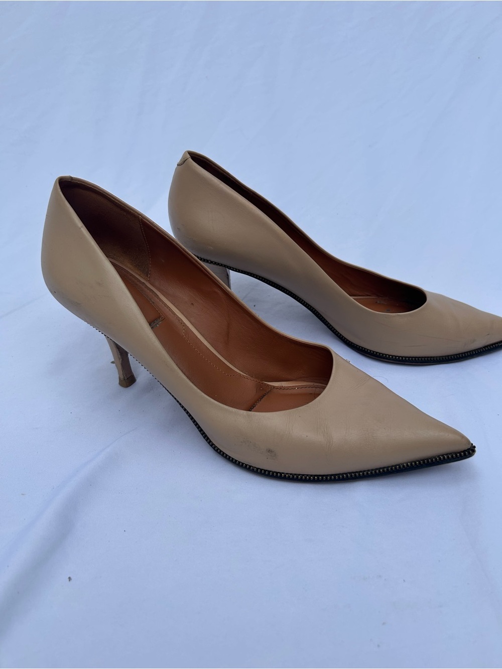 Givenchy Beige Pointed-Toe Leather Pumps size 11